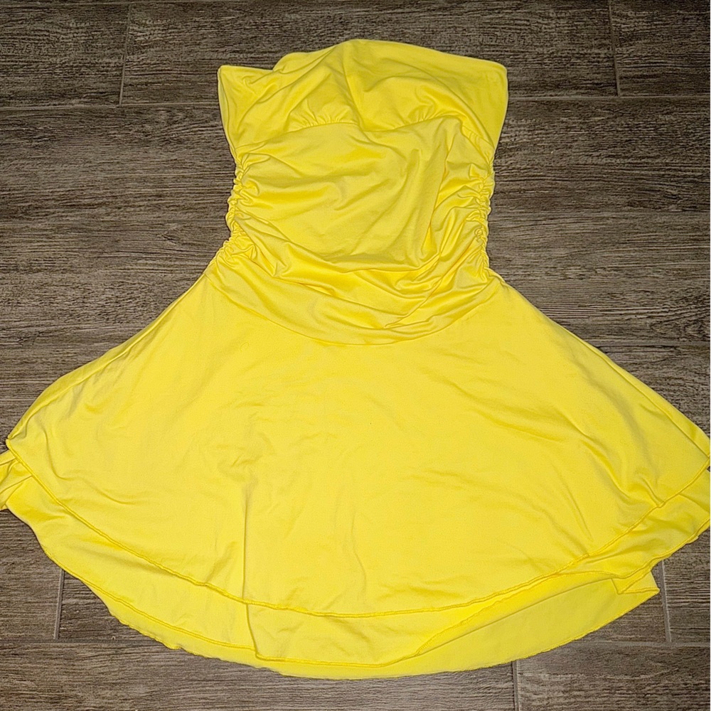 Yellow Strapless Dress